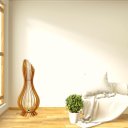 Ver imagem 2 de Abajur Grande de Chão ANA MARIA MDF Luminária -:MDF CRU/Kit com 2 - 90x28cm e 75x23cm