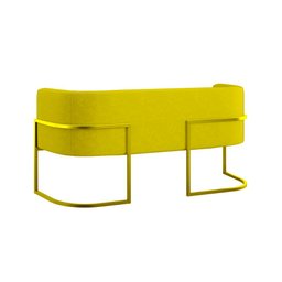 Kit 2 Poltronas + Sofá 2 Lugares Base de Metal Gold Balaqui - 6