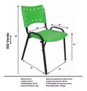 Ver imagem 6 de Kit com 4 Cadeiras Iso para Escola Escritório Comércio Verde Base Preta Ecomhome
