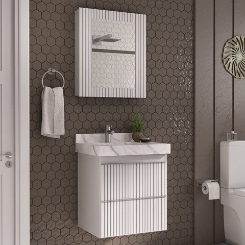 Gabinete para Banheiro Suspenso Ripy 60cm sem Lavatório Yescasa Branco