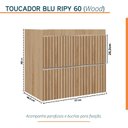 Ver imagem 4 de Gabinete para Banheiro Suspenso Ripy 60cm sem Lavatório Yescasa Bege/Wood