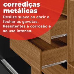 Guarda Roupa Casal 3 Portas 4 Gavetas Plata  - 9