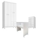 Ver imagem 1 de Quarto Bebê 4 Portas com Gaveteiro Ternura Baby e Mini Berço Moisés Alegria com Colchão - Incorplac