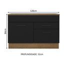 Ver imagem 3 de Balcão de Pia Cozinha 1 Porta e 2 Gavetas (Com Tampo) Rustic/Preto Agata Madesa