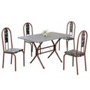 Ver imagem 2 de Conjunto Sala de Jantar Mesa Retangular 100x60cm Tampo Granito Ocre 4 Cadeiras Linda Yescasa