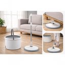 Ver imagem 2 de Mop com Balde e 2 Refis Branco Metal Plástico Tecido Sistema Giratório Multiuso Limpeza Top Rio