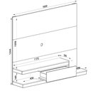 Ver imagem 2 de Painel Home de Tv com Gaveta 3 Prateleiras 134,4cm Preto