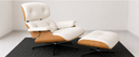 Ver imagem 2 de Poltrona Charles Eames com Puff - Freijó em Couro Branco