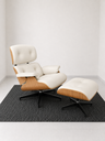 Ver imagem 1 de Poltrona Charles Eames com Puff - Freijó em Couro Branco