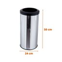 Ver imagem 2 de Lixeira Inox 25L Aro Esmaltado Cesto De Lixo Reciclável Cozinha - Preto