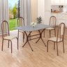 Conjunto Sala de Jantar Mesa Retangular 100x60cm Tampo Granito Ocre 4 Cadeiras Linda Yescasa - 1