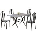 Ver imagem 2 de Conjunto Sala de Jantar Mesa Retangular 100x60cm Tampo Granito Ocre 4 Cadeiras Linda Yescasa