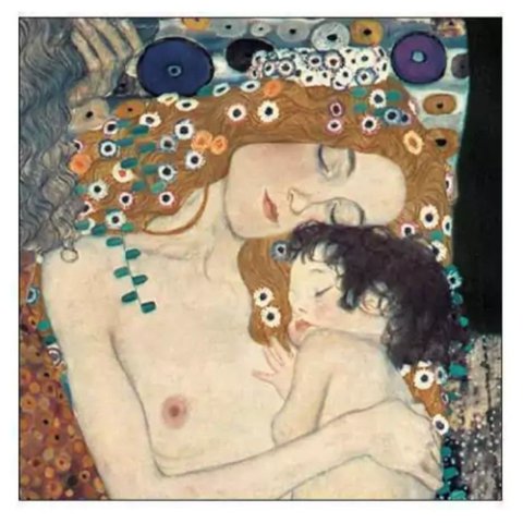 As Três Idades da Mulher Pintura de Gustav Klimt Medida da Estampa 30x30 Cm sem Moldura