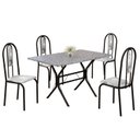 Ver imagem 2 de Conjunto Sala de Jantar Mesa Retangular 100x60cm Tampo Granito Ocre 4 Cadeiras Linda Yescasa