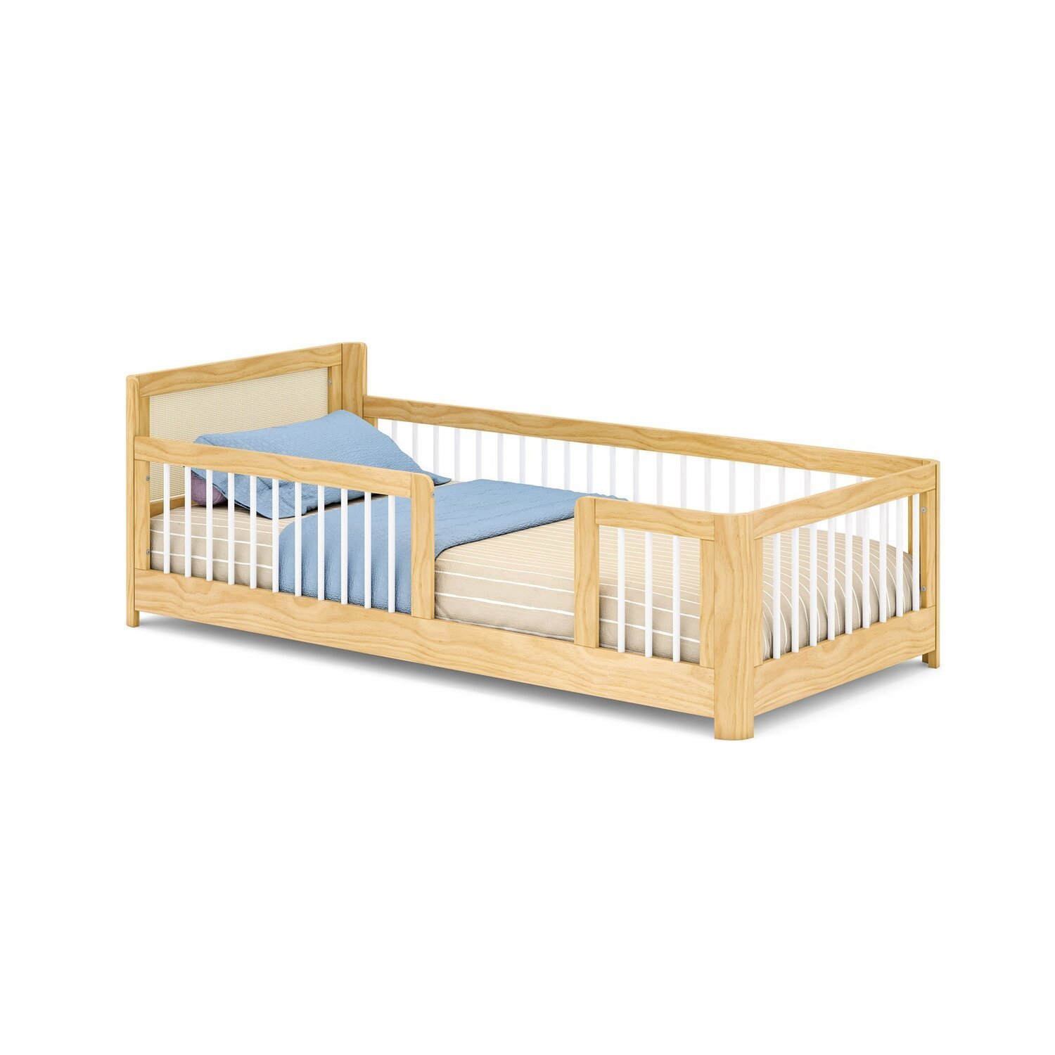 Cama Infantil Solteiro Montessoriano Wave com Rattan Casatema - 2