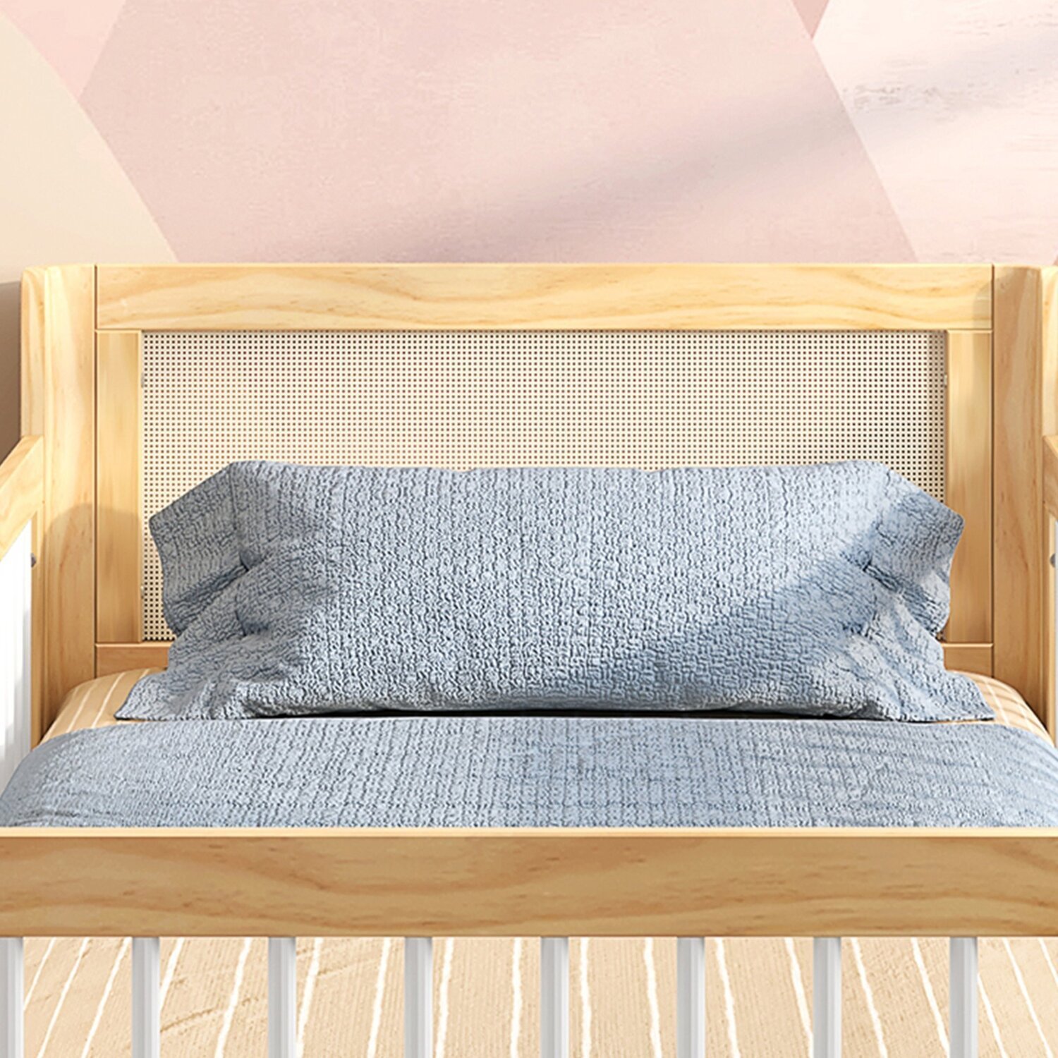 Cama Infantil Solteiro Montessoriano Wave com Rattan Casatema - 8