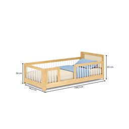 Cama Infantil Solteiro Montessoriano Wave com Rattan Casatema - 4
