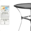 Ver imagem 4 de Mesa de Aluminio Polido e Tampo Tramado em Fibra Sintética para Jardim, Area Externa, Varanda - Pret