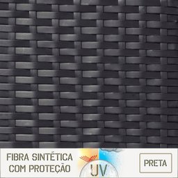 Mesa de Aluminio Polido e Tampo Tramado em Fibra Sintética para Jardim, Area Externa, Varanda - Pret - 5
