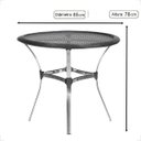 Ver imagem 2 de Mesa de Aluminio Polido e Tampo Tramado em Fibra Sintética para Jardim, Area Externa, Varanda - Pret