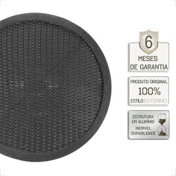 Mesa de Aluminio Polido e Tampo Tramado em Fibra Sintética para Jardim, Area Externa, Varanda - Pret - 3