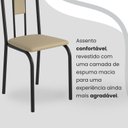 Ver imagem 6 de Conjunto Sala de Jantar Mesa Retangular 100x60cm Tampo Granito Ocre 4 Cadeiras Linda Yescasa Preto/Creme/Fosco