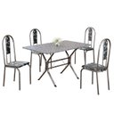 Ver imagem 2 de Conjunto Sala de Jantar Mesa Retangular 100x60cm Tampo Granito Ocre 4 Cadeiras Linda Yescasa