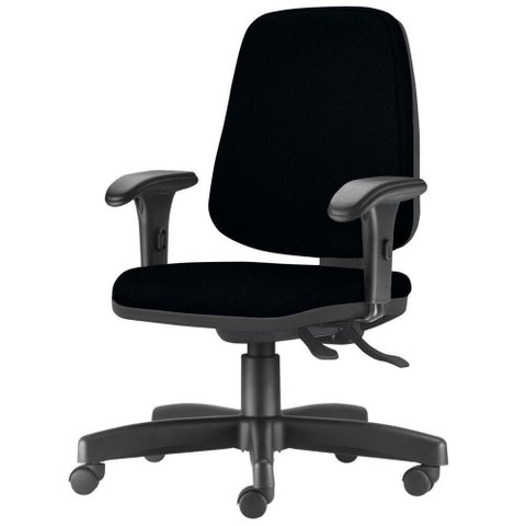 Cadeira Job Diretor com Bracos Curvados Assento Crepe Base Rodizio Metalico Preto - 54637
