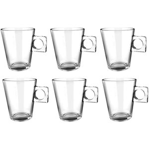 Jogo de 6 Xícaras Plain Coffee Time em Vidro 80ml Dynasty