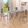 Conjunto Sala de Jantar Mesa Retangular 100x60cm Tampo Granito Ocre 4 Cadeiras Linda Yescasa - 1