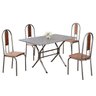 Conjunto Sala de Jantar Mesa Retangular 100x60cm Tampo Granito Ocre 4 Cadeiras Linda Yescasa - 2
