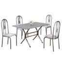 Ver imagem 2 de Conjunto Sala de Jantar Mesa Retangular 100x60cm Tampo Granito Ocre 4 Cadeiras Linda Yescasa