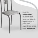 Ver imagem 6 de Conjunto Sala de Jantar Mesa Retangular 100x60cm Tampo Granito Ocre 4 Cadeiras Linda Yescasa Prata/Paraopeba