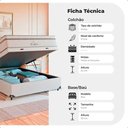 Ver imagem 5 de Cama Box Baú Casal + Colchão Paris Molas Ensacadas Branco Couro Branco/branco