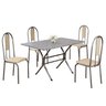 Conjunto Sala de Jantar Mesa Retangular 100x60cm Tampo Granito Ocre 4 Cadeiras Linda Yescasa - 2