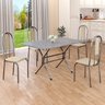 Conjunto Sala de Jantar Mesa Retangular 100x60cm Tampo Granito Ocre 4 Cadeiras Linda Yescasa - 1