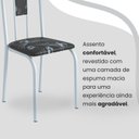 Ver imagem 6 de Conjunto Sala de Jantar Mesa Retangular 100x60cm Tampo Granito Ocre 4 Cadeiras Linda Yescasa Branco/Preto Floral