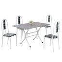 Ver imagem 2 de Conjunto Sala de Jantar Mesa Retangular 100x60cm Tampo Granito Ocre 4 Cadeiras Linda Yescasa