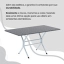 Ver mais imagens de Conjunto Sala de Jantar Mesa Retangular 100x60cm Tampo Granito Ocre 4 Cadeiras Linda Yescasa