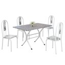 Ver imagem 2 de Conjunto Sala de Jantar Mesa Retangular 100x60cm Tampo Granito Ocre 4 Cadeiras Linda Yescasa