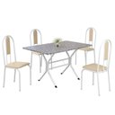 Ver imagem 2 de Conjunto Sala de Jantar Mesa Retangular 100x60cm Tampo Granito Ocre 4 Cadeiras Linda Yescasa