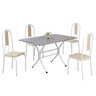 Conjunto Sala de Jantar Mesa Retangular 100x60cm Tampo Granito Ocre 4 Cadeiras Linda Yescasa - 2