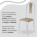 Ver imagem 7 de Conjunto Sala de Jantar Mesa Retangular 100x60cm Tampo Granito Ocre 4 Cadeiras Linda Yescasa Branco/Creme