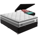 Ver imagem 1 de Cama Box Baú e Colchão Berlim Molas Ensacadas Casal Probel: Preto