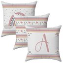 Ver imagem 4 de Kit 3 Capas Almofadas Arco-Iris Nome 45x45 Id Decor:Letra a