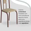 Ver imagem 6 de Conjunto Sala de Jantar Mesa Retangular 120x75cm Tampo Granito Ocre 4 Cadeiras Linda Yescasa Marrom/Creme