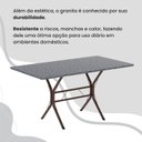 Ver mais imagens de Conjunto Sala de Jantar Mesa Retangular 120x75cm Tampo Granito Ocre 4 Cadeiras Linda Yescasa Marrom/Creme