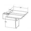 Ver imagem 3 de Mesa Reunião Escritório 6 Lugares com Caixa de Tomada, Tampo Engrossurado 50mm Marrom/Nogal/Preto Artany