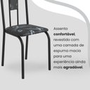 Ver imagem 6 de Conjunto Sala de Jantar Mesa Retangular 120x75cm Tampo Granito Ocre 4 Cadeiras Linda Yescasa Preto/Floral/Fosco