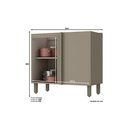 Ver imagem 2 de Balcão Canto Reto com Tampo 1 Porta Connect Henn - Duna/cristal